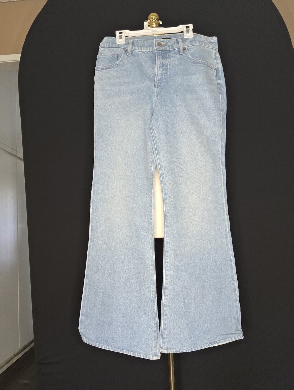 Express 70s Flare High Rise Stretch Jeans - Light Blue